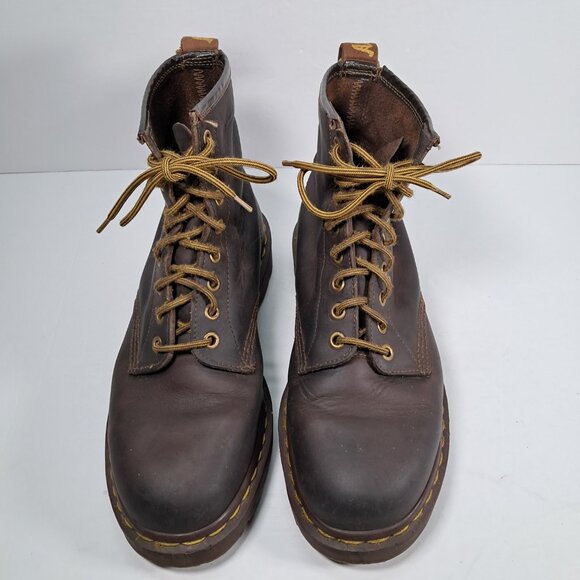 VTG Dr Martens 1460 Boots UK 7, US Men 8 Women 9 Made in England Air Wair Brown - Picture 7 of 16